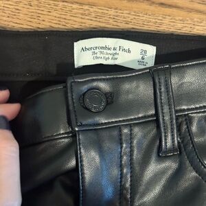 Abercrombie & Fitch Black Leather Pants size 28
